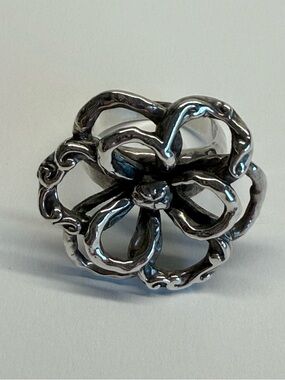 Silpada Sterling Silver Flower Ring Size 8 Bold Chunky Statement 925 Floral